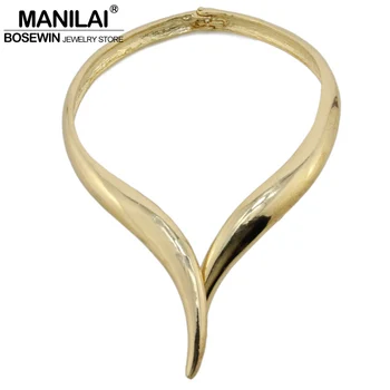 

MANILAI Snake Design Bib Choker Necklace Women Big Torques Alloy Collar Statement Necklaces Maxi Chokers Female Brand Jewelry