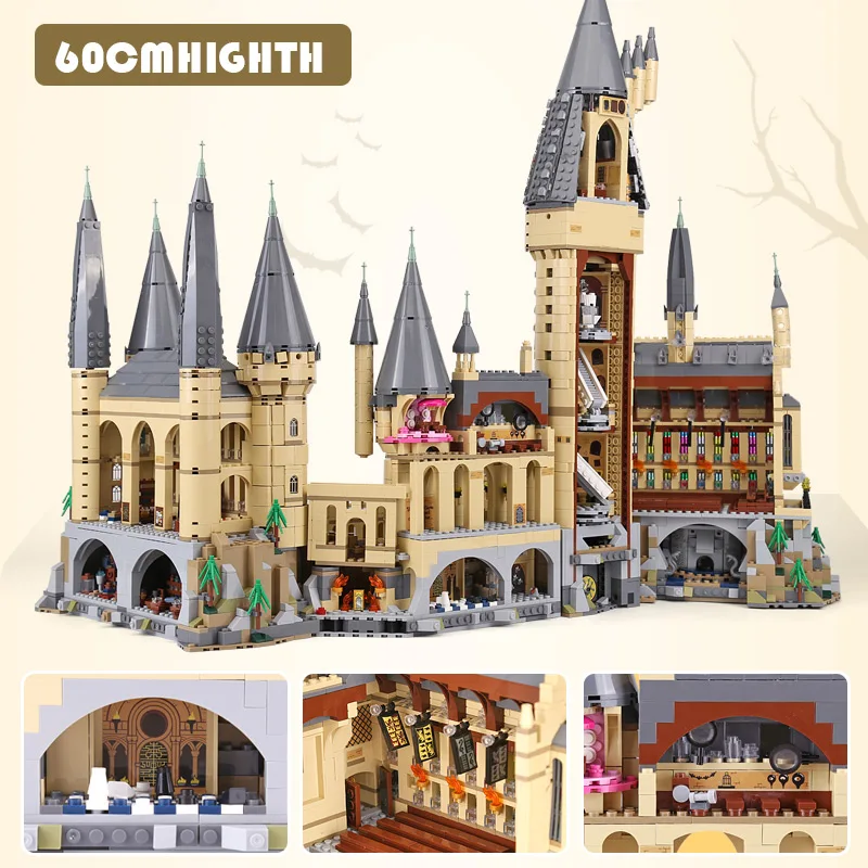 Lepin 16060 Harry Movie Potter Series The 71043 Hogwarts Castle Set Building Blocks Bricks Kids Toys House Model Christmas Gifts