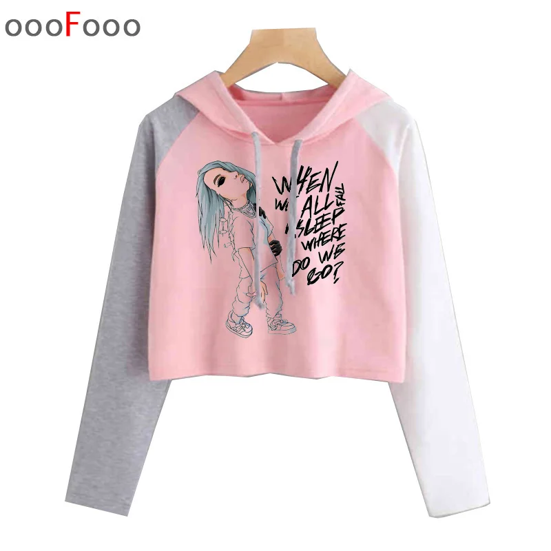 بيلي Eilish 2019 هوديي المرأة البلوز الملابس مقنعين المتناثرة طباعة هوديس الشارع الشهير أعلى زائد حجم بلوزات عارضة