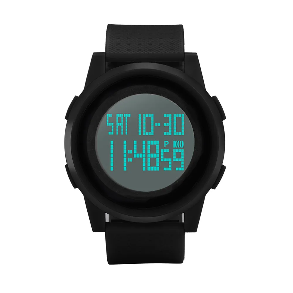 Для мужчин светодио дный светодиодный цифровой наручные часы водостойкий Спорт Тонкий циферблат для мужчин часы relogio masculino esportivo цифровой