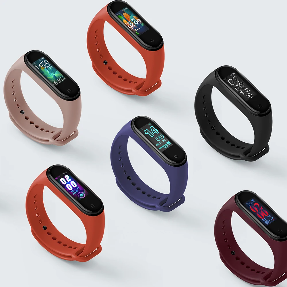 Оригинал новинка 2019 Xiaomi Mi Band 4 смарт браслет Miband пульсометр фитнес AMOLED цветной