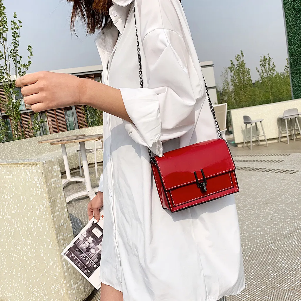 

OCARDIAN Handbag Women Girl New Fresh Elegant Wild Pure Color Soft Leather Shoulder Bag Female Chain Messenger Bag Dropship May7