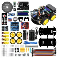 Kit multifuncional para robô inteligente lafvin, uno r3, sensor ultrassônico, módulo bluetooth para arduino com tutorial