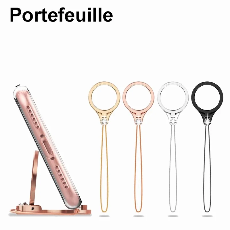 Portefeuille Lanyard For Xiaomi Huawei Phones Wrist Strap iPhone 8 X Oneplus 3t Keys Metal Finger Ring Cellphone Holder Lanyards (1)