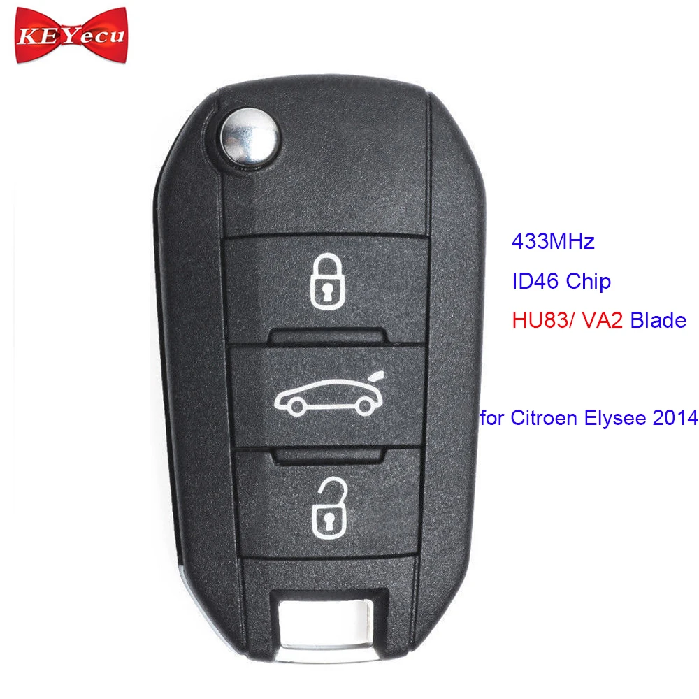 Пульт дистанционного управления для Citroen Elysee 2014 433 МГц чип ID46 HU83/ VA2 Blade | Автомобили