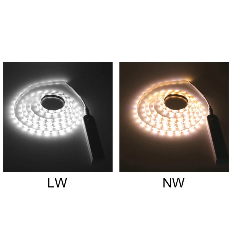 Питание от аккумулятора 2835 SMD светодиодный светильник с датчиком движения Гибкая прикроватная лампа с автоматическим выключением таймер