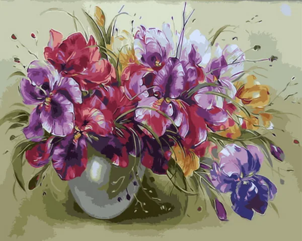 

Frameless diy picture oil paintings by numbers flowers picture by numbers for home decor canvas painting 4050 iris
