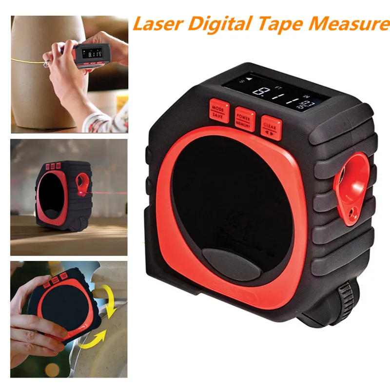 3 in 1 4M High Accuracy Laser Digital Tape Measure With Roll&Cord Mode