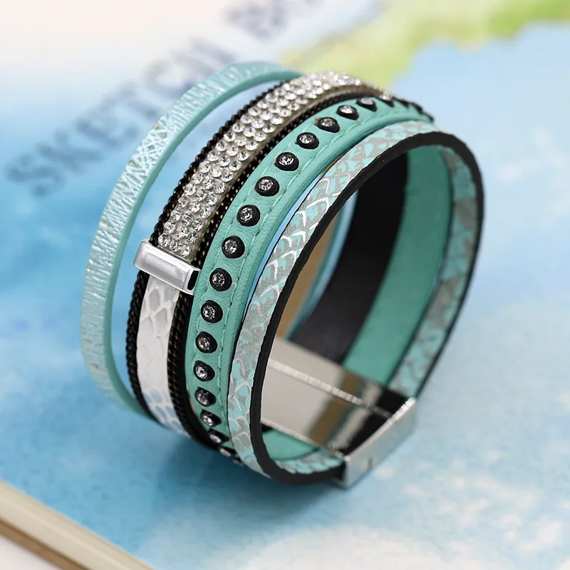 Женский многослойный браслет белый стразы ювелирные изделия|bracelet jewelry|women
