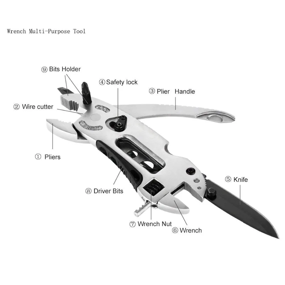 Billige Outdoor Survival Kit Camp Falten Multi Tool Messer Reparatur Einstellen Schraubendreher Kiefer Zange multi funktion Spanner Getriebe