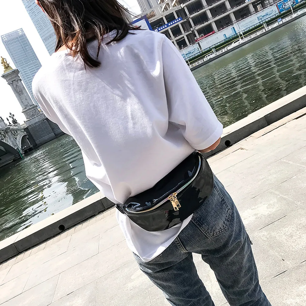 2018 Women Cool Zipper Waist Bag Female Waist Pack Bags Luxury Brand