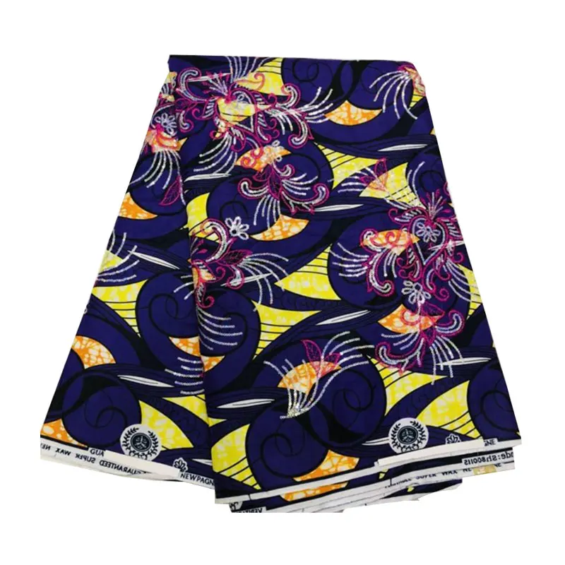 Высокое качество Африканский супер Java воск ткань с вышивкой пайетками Африка