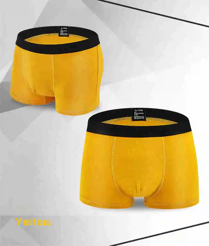 Men's Underwear Men Cotton Boxers Shorts Solid Color Sexy Male Soft Breathable Middle-waisted Panties Underpants  4pcslot  L-4XL (3)