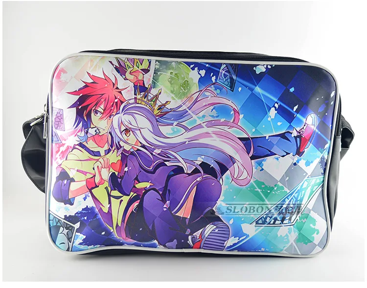 

Free shipping Anime no game no life Cartoon Sora Shiro printing Single shoulder ramp Handbags PU Casual fashion schoolbag
