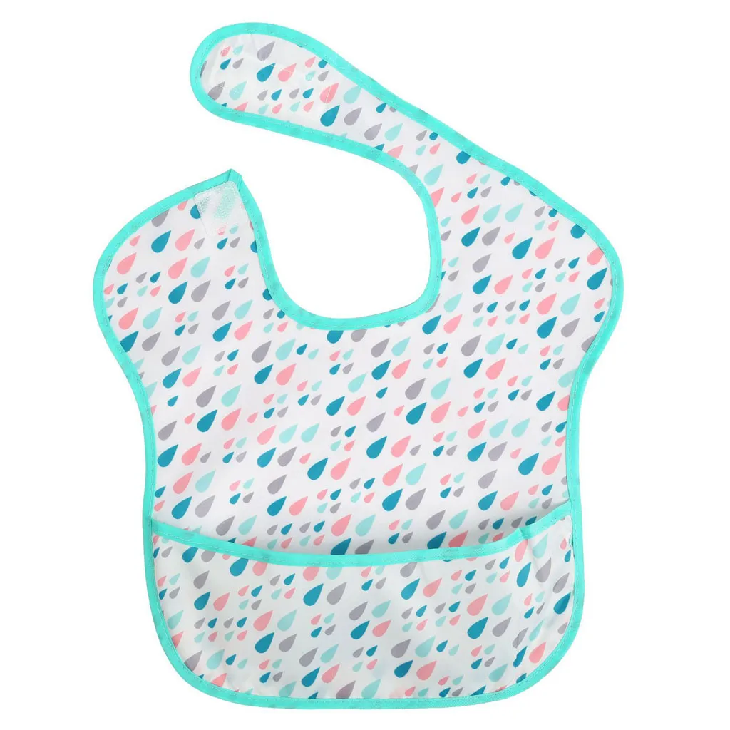 KLV унисекс, для новорожденных ткань полиэстер с принтом, нагрудники детские Водонепроницаемый устойчивый к пятнам нагрудник с кармашком вытирания слюней младенцев Полотенца# y20