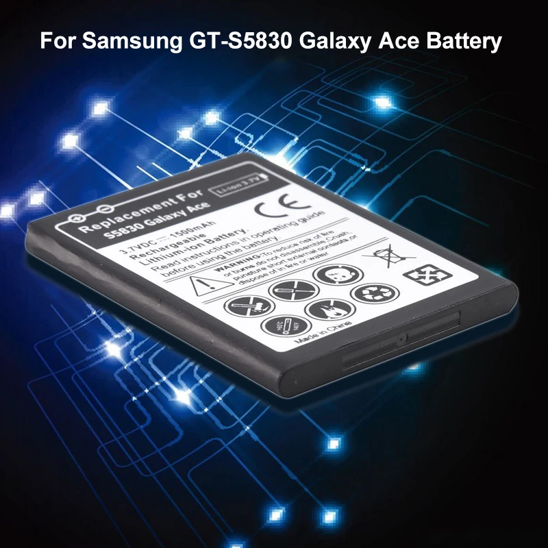 Mobile Phone Battery for Samsung GT S5830 Galaxy Ace Phone Built in Li