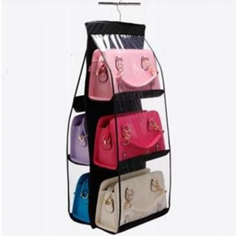 Аксессуары для путешествий, модный двухсторонний прозрачный 6 Карманный упаковочный Органайзер, складная подвесная сумка, вешалки, сумка - Цвет: 4