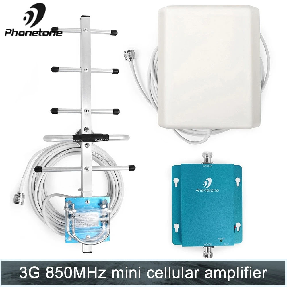 

3G 850MHz 62dB GSM Celular Repeater Signal Booster Cell Phone Signal Amplifier +Antennas for Home Office