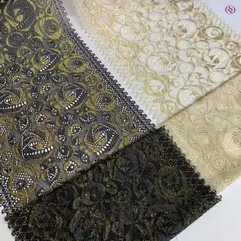 

2y/lot 2 colors 21cm elastic lace trim black cream golden lingerie lace trim DIY accessory garment material dress shimmer