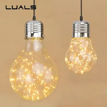 Индивидуальный подвесной светильник креативный стеклянный в виде лампочки подвесной светильник светодиодный подвесной светильник для подвесные лампы для ресторана освещение