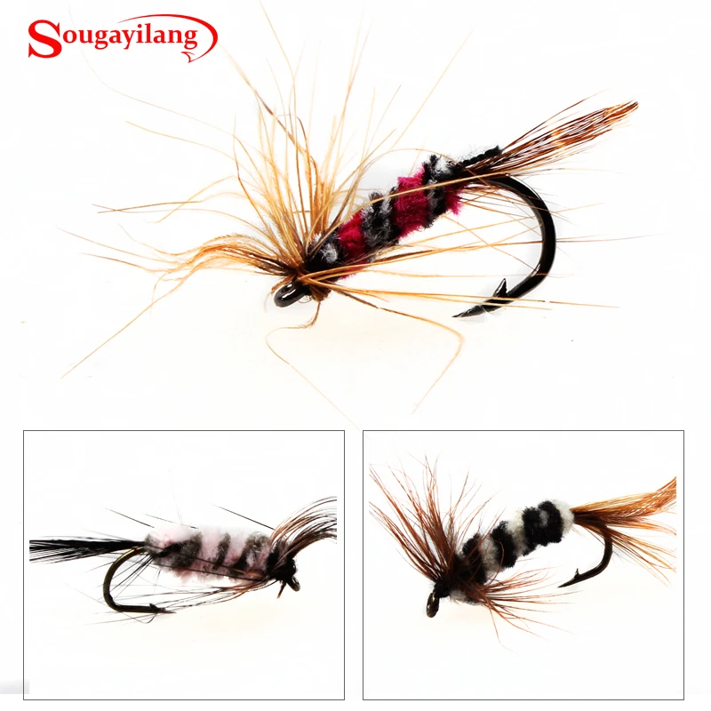 Sougayilang 96pcs/lot Fly lures Various Fly Fishing Lures Fishing