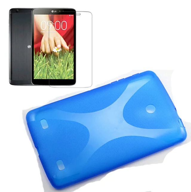 

1x Clear Screen Protector , Ultra X Line Soft Silicon Rubber TPU Gel Shell Cover Case For LG GPad G Pad Tablet 7.0 V400 V410 7
