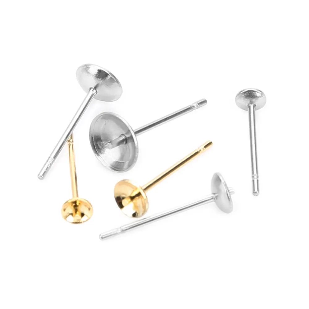 Sauvoo 50pcs Lot Surgical Stainless Steel Gold Silver Tone Blank Sauvoo 50pcs Lot Surgical Stainless