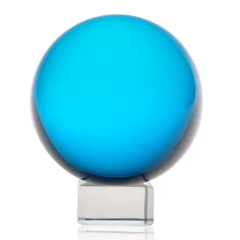 

60mm Sky Blue Crystal Ball Glass Ball Globe with base Fengshui Miniature Oornaments For Gifts House Decoration Home Docor