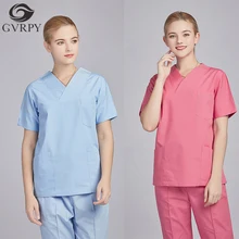 Стиральная одежда короткий рукав хирургическое платье костюм женский для врача для Медсестры Медицинский сервис больница салон красоты Стоматологическая работа скраб набор