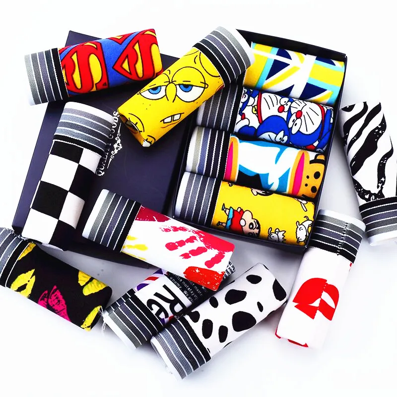 

Sexy Panties Cartoon Men's Underwear Boxers Brand Boxershorts Men Cotton Christmas Underpants Man Milk Silk Fashion Underwear