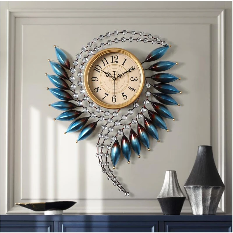 

European Creative Wall Clocks Crafts Decoration Home Living Room Personality Minimalist Corridor Wall Hanging Metal Mute Clock