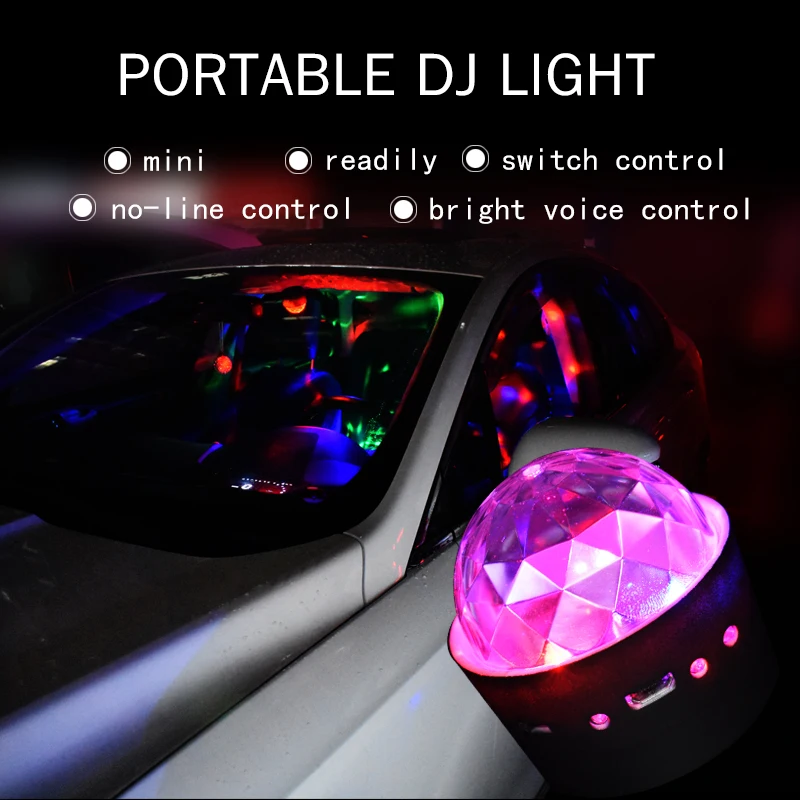 Portable Car Music Dj Lights Include Battery Mini Rgb Club Disco Portable Car Music Dj Lights Include Battery Mini Rgb Club Disco Party Crystal Magic Ball For Bmw Vw Benz Honda Nissan Lada Audi In Decorative Lamp From