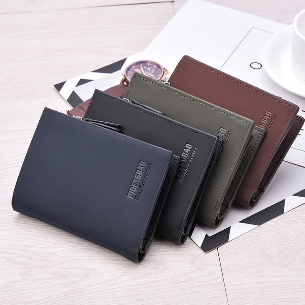 

100% pu Leather Men Wallet Short Soft Standard Card Holder Designer Wallet Cowhide Leather Wallet Men's Purse