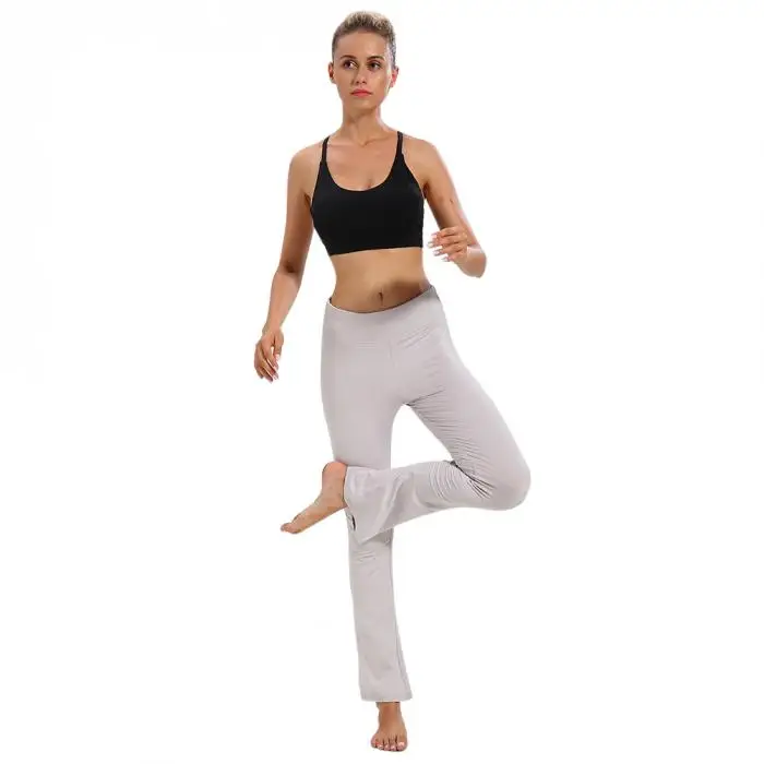 Women Yoga Pants Flared Wide Leg Bodybuilding Sweatpants Pilates Dancing Leggings JT-Drop Ship