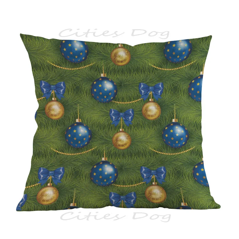 Рождественская мультяшная Подушка с животным геометрическим узором, декоративная наволочка, льняной almofada - Цвет: W