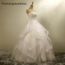 Forevergracedress New Design Ball Gown Long Wedding Dress Elegant Strapless Applique With Lace Up Back Bridal Gown Plus Size