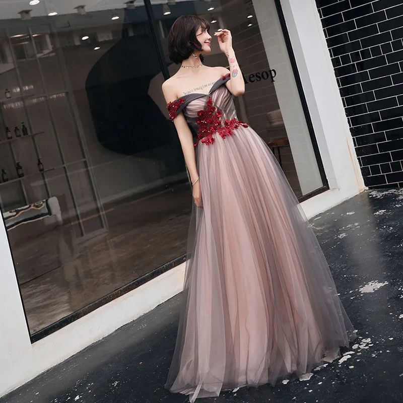 Slash Neck Style Новинка, летнее платье для вечеринки, сексуальное, с вырезом лодочкой, женское платье, красное, Цветочная аппликация, декоративное, тонкое, длинное платье, элегантное, Бандажное платье - Цвет: Slash Neck Style