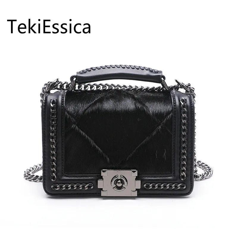 TekiEssica Сумки Для женщин сумка небольшой лоскут Househair плеча Crossbody сумки для