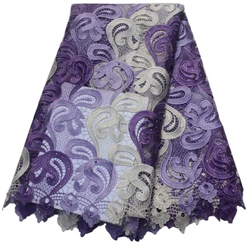 

Free shipping (5yards/pc) high quality African big cord lace fabric neat water soluble lace fabric for party dress WLP860