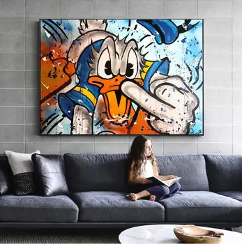 

free shipping hand made graffiti pop art cartoons 100% oil painting on canvas good for home decoration