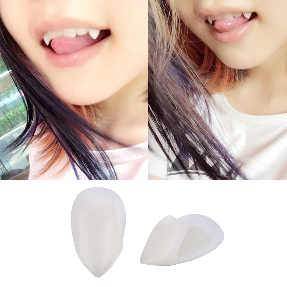 Besegad Fausses Dents De Vampire De 13mm 2 Pieces Avec Etui Accessoire De Cosplay D Halloween Aliexpress