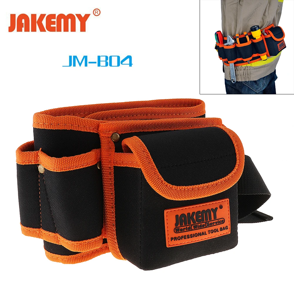 Waterproof Durable Electrician Tool Bag Belt Mechanic Canvas Waist Pocket Carpenter Rig Hammer