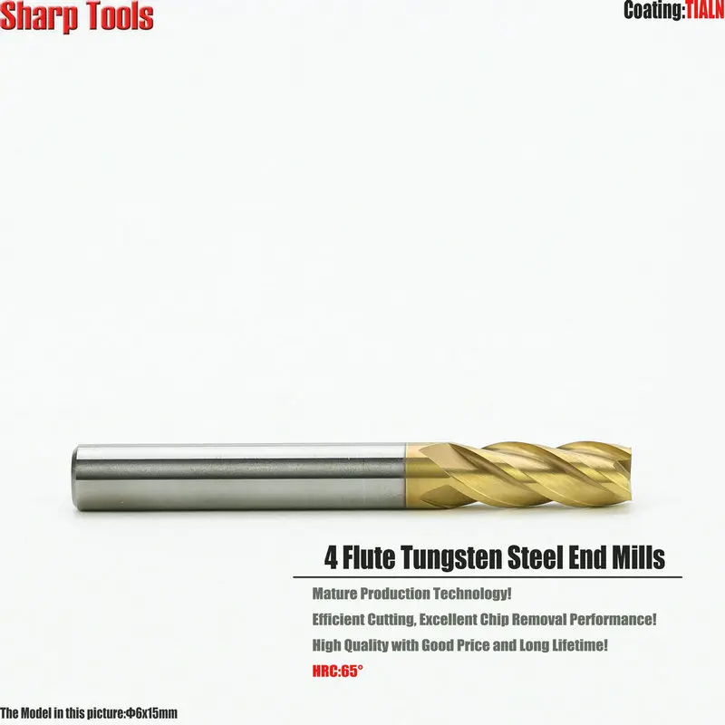 4 flute spiral cnc router cutter milling tool bits for metal cutting