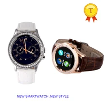 Лучшее качество, наручные часы с бриллиантами, Bluetooth, музыка, кожа, bellt, Смарт часы для женщин, леди, подарок с камерой, пульсометр