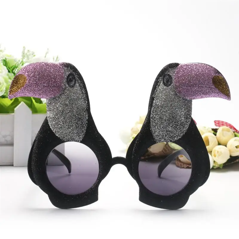 Смешные очки для вечеринки Необычные Косплей замаскированные вечерние Опора блеск попугай сувенирные солнцезащитные очки с серыми линзами