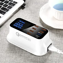 QC 3,0 Multi 8 Порты и разъёмы настольное зарядное usb-устройство концентратора для xiaomi mi 8 lite pro mi X3 2 S 2 Макс 3 2 6 5 A2 pocophone Черная Акула a1