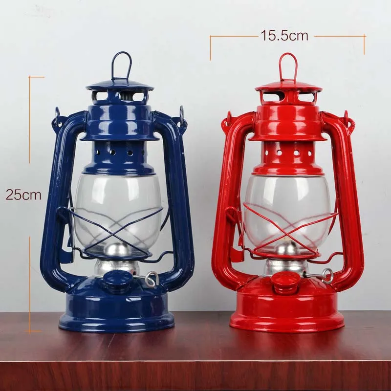 Retro Classic Kerosene Lamp 4 Colors Kerosene Lanterns Wick Portable