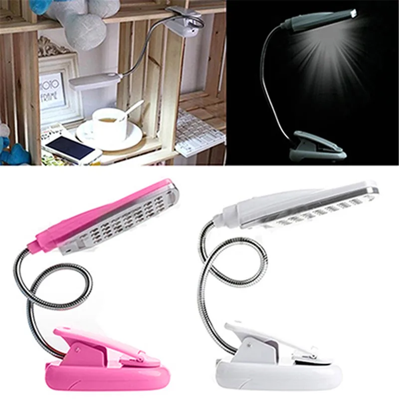 

Flexible Adjustable Clip On Clamp 28 LED Desk Lamp Bedside Reading Table Light