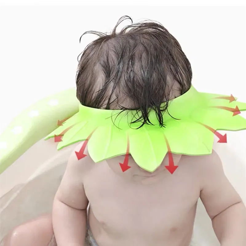 10 шт./лот для новорожденных Регулируемая Шапочка для приема душа для мальчиков и девочек Мягкий купальный тропический шлем от солнца Sunhat