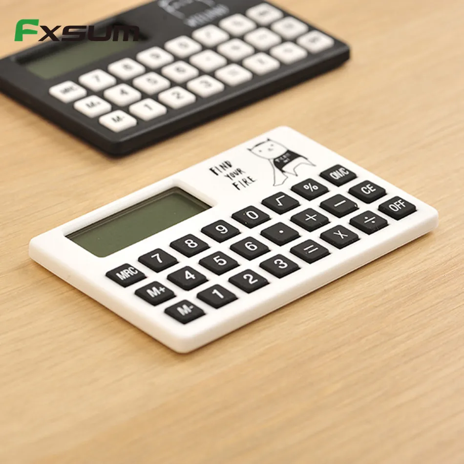 انخفاض الشحن الكرتون البسيطة بطاقة حاسبة جيب Calculadora الأسود و الأبيض الاطفال الأطفال Staionery حاسبة